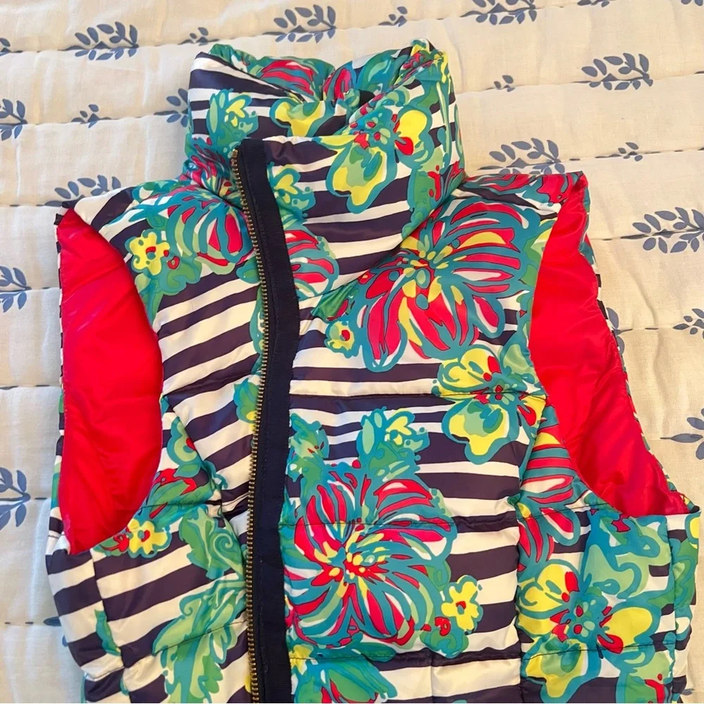 Lily Pulitzer Floral Striped Women's Puffer Vest -NWOT - Picture 9 of 10